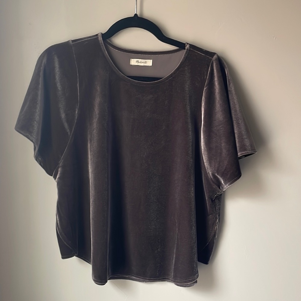 Madewell Velvet Flutter Sleeve Top
